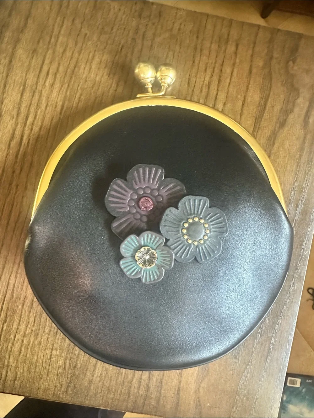 Coach Kisslock Pouch 20 with tea roses